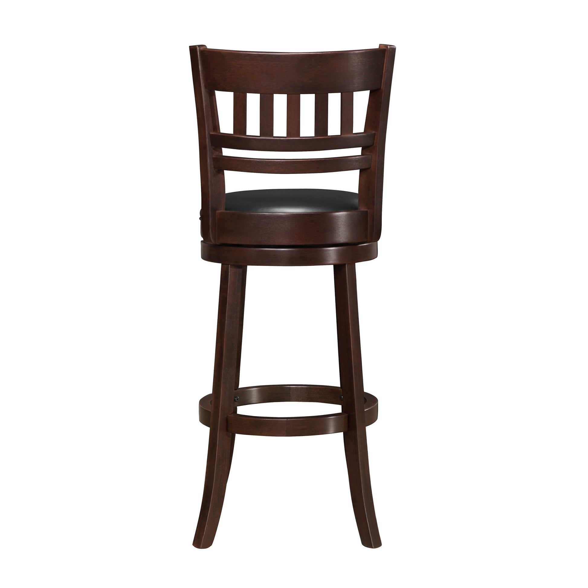 360 Degree Swivel Bar Chair Dark Cherry Finish Solid Wood Comfortable Footrest 1Pc Dining Furniture Cherry Dining Room Solid Wood