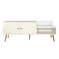 Modern Shoe Storage Bench With Hidden Storage And Upholstered Cushions For Bedside, Living Room And Entryway Antique White Antique White Mdf Metal