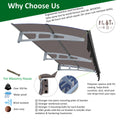 Garlugh Da7934C Series Door Window Awning Canopy Made Of 0.137 Inch Thick Crystal Solid Polycarbonate Sheet And Aluminum Alloy With Valance In Size Of 79