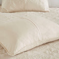 3 Piece Reversible Bedspread Set Cream Full Queen Queen Cream Microfiber
