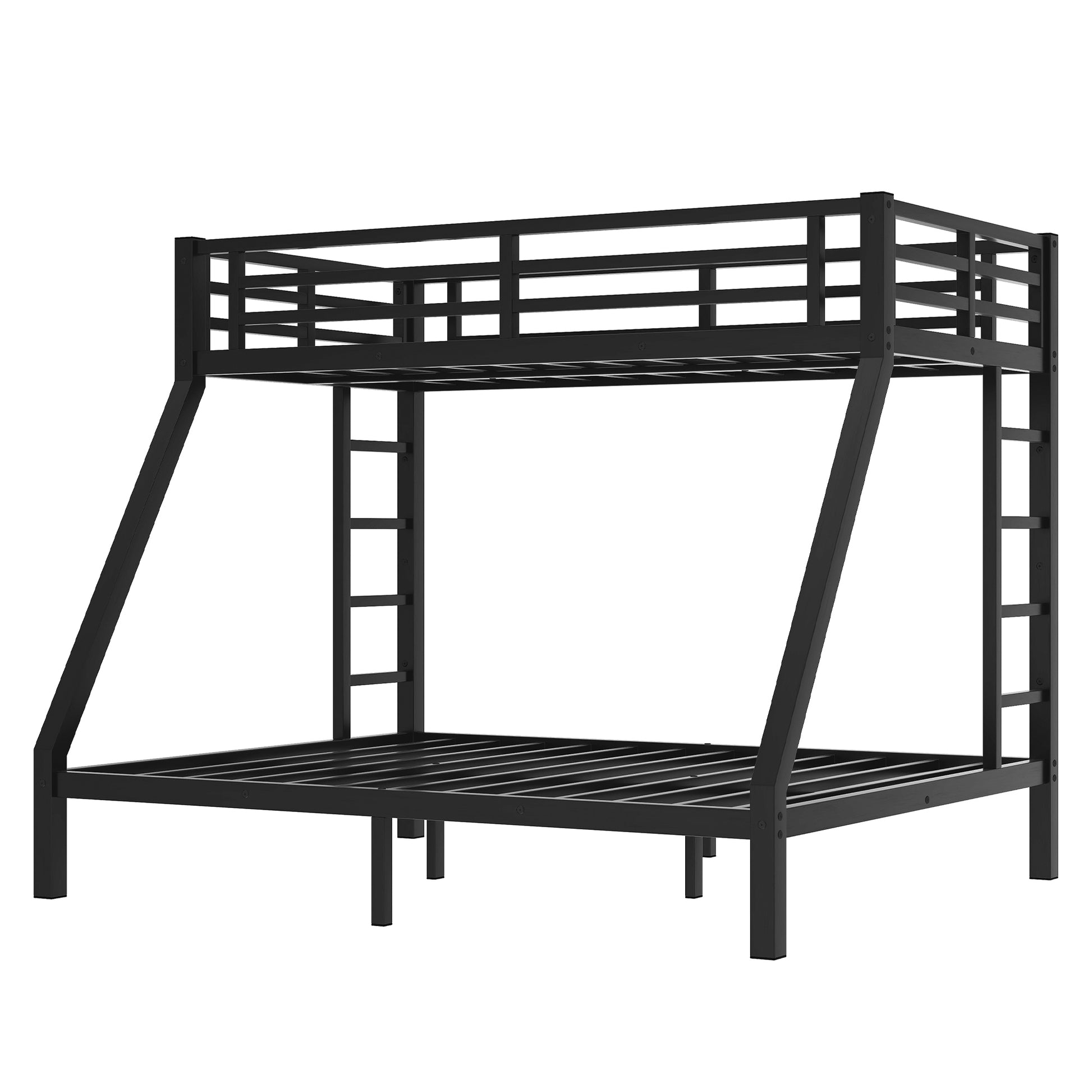 Metal Twin Xl Over Queen Bunk Bed For Teens And Adults,Space Saving Noise Reduced No Box Spring Needed, Old Sku W1307S00019 Twin Xl Black Metal