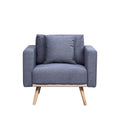 Mico 33 Inch Modern Sofa Chair With Usb Ports And Pocket, Dark Gray Fabric Gray Solid Wood