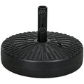 Outsunny 64 Lbs. Fillable Umbrella Base With Steel Umbrella Holder, Round Umbrella Stand For 1.5