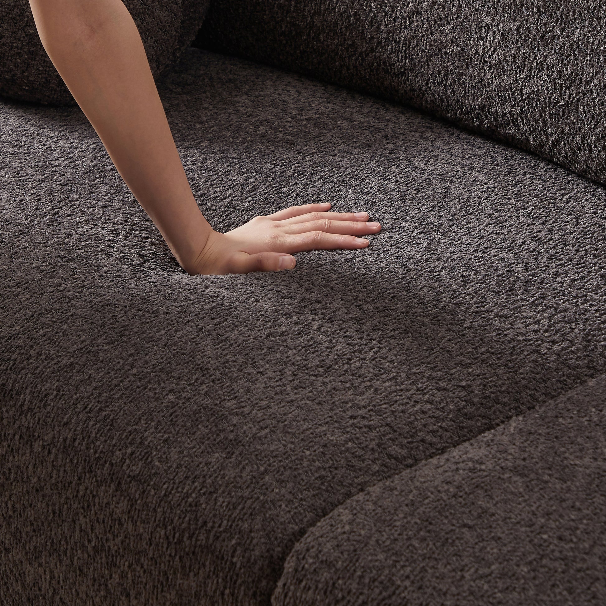 Lamb'S Wool 2 Seater Cushion Sofa 90'' Comfortable Sofa For Living Room Bedroom And Other Casual Spaces Lamb'S Wool Sofa With 2 Cushions And 2 Ball Pillows. Gray Two Sets Gray Foam Fabric 4 Seat