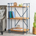 Yorktown 3 Shelf Bookcase Natural Metal & Wood