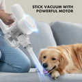 Stick Cordless Vacuum Cleaner Electric Rechargeable Vac Handheld With Led, Up To 45 Minutes, Powerful Suction, Versatile For Carpet, Hard Floor, Pet Hair, White White Plastic