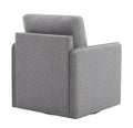 Swivel Accent Chair, Comfy Single Sofa Chair With Storage, Modern Arm Chair For Living Room, Fabric Swivel Armchair With Metal Base Gary Gray Silver Linen