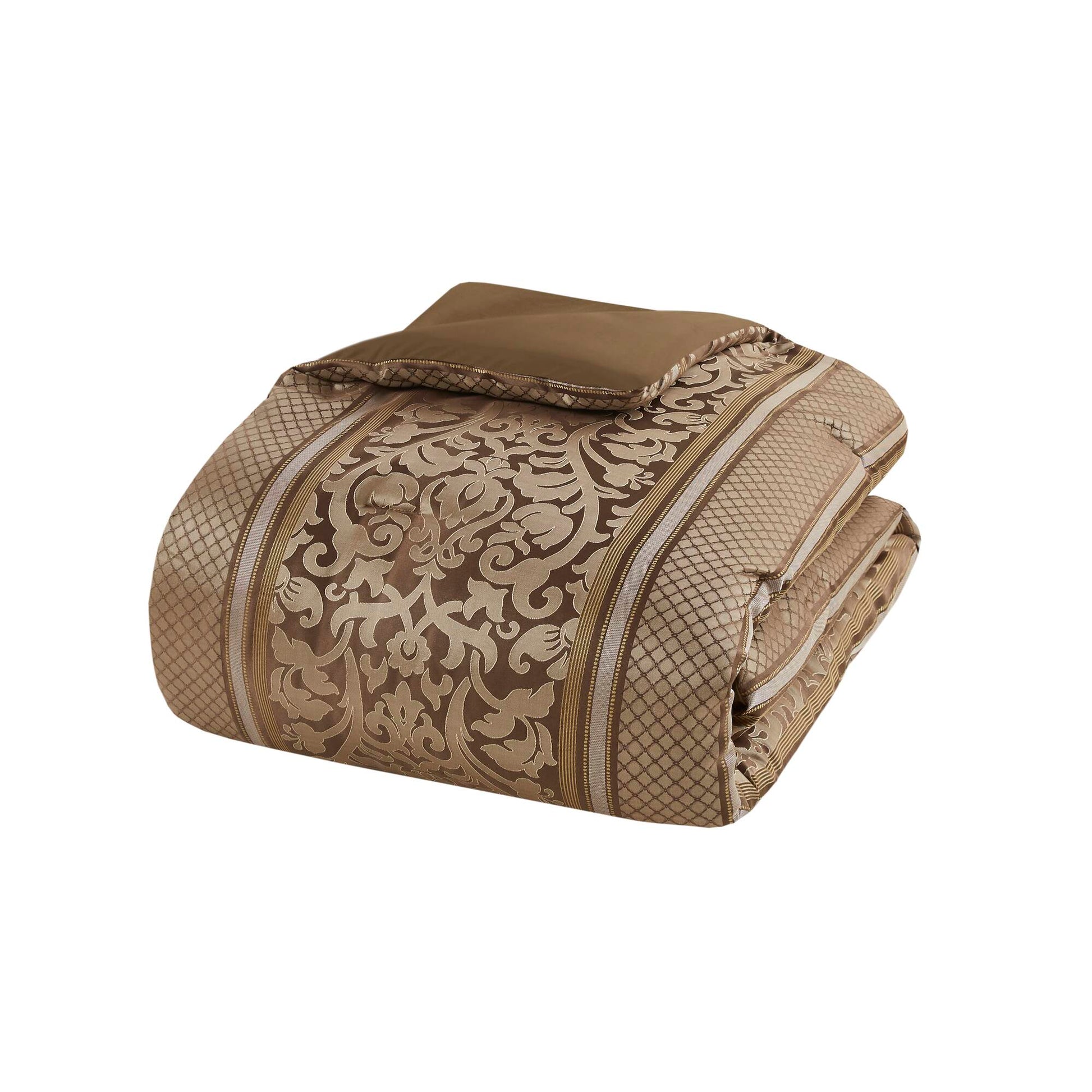 6 Piece Jacquard Comforter Set With Throw Pillows Full Queen Multicolor Polyester