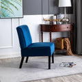Reese Mid Century Modern Accent Chairs Set Of 2 With Minimalist Design, Elegant Velvet Upholstery And Solid Wood Legs, Ideal For Living Room Or Bedroom, Dark Blue Dark Blue Velvet