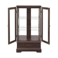 Glass Cabinet Lighted Glass Cabinet Curio Display Cabinet With Adjustable Glass Shelves 2 Doors And 1 Drawer Cabinet Bulb Included Cherry Cherry Mdf Glass