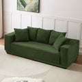 88.97'' Mid Century Modern Upholstered Sofa With 5 Matching Toss Pillows, Including Bottom Frame,Comfy Couches For Living Room, Bedroom, Apartment And Office.Green. Green Corduroy 3 Seat