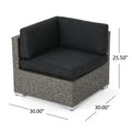 Puerta Corner Sofa & Coffee Table Black Gray Fabric