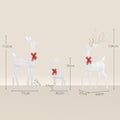 Outsunny 4.5Ft 3 Piece Light Up Christmas Deer Family Set Of 3, Lighted Reindeer Christmas Decorations With 2 Led Light Modes, Stakes, Zip Ties For Indoor, Outdoor, Yard, Lawn, Silver Silver Steel