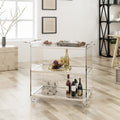 Bar Cart Clear Rattan Metal