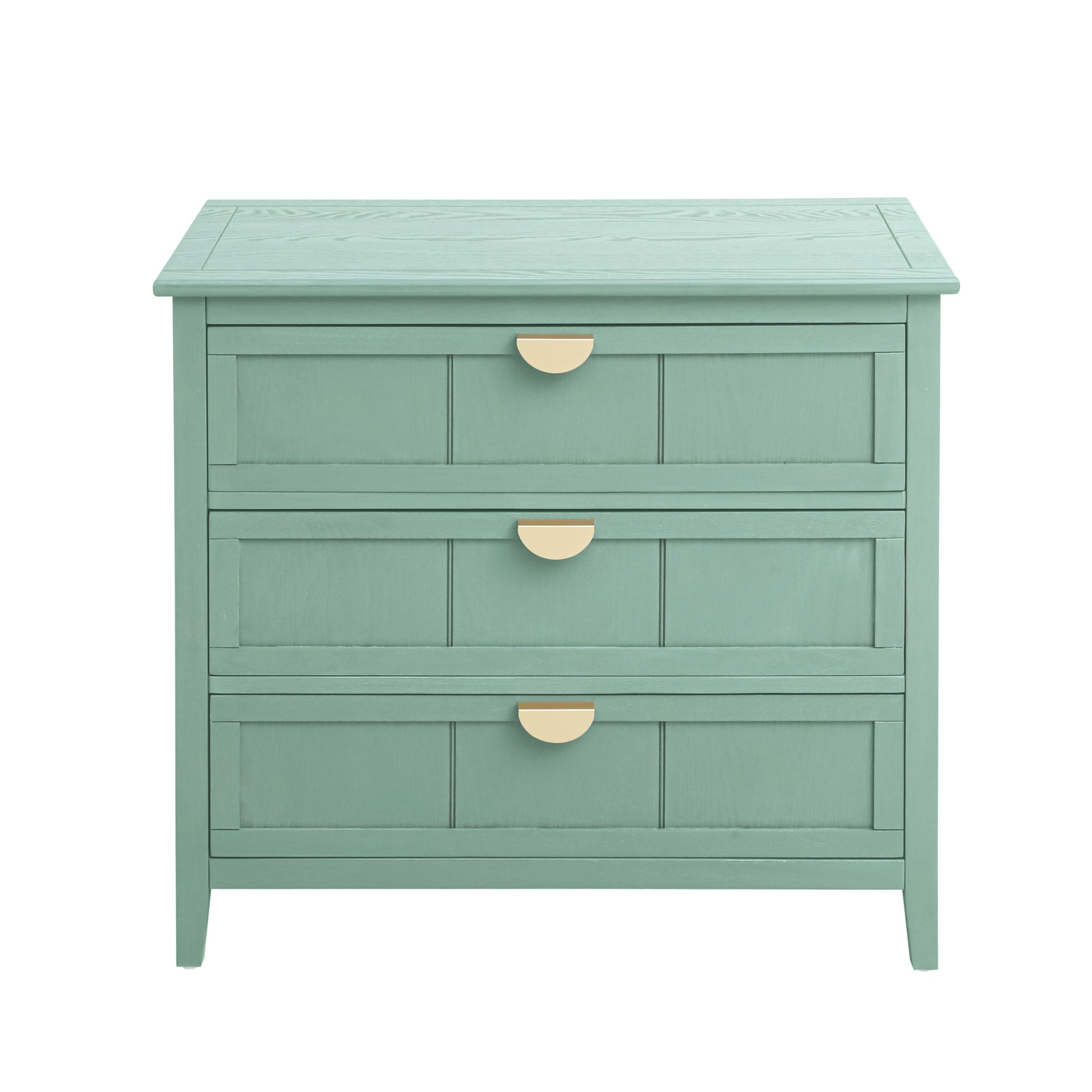 3 Drawer Cabinet, American Furniture,Suitable For Bedroom, Living Room, Study Light Green Mdf