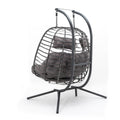 Double Swing Chait With Dark Grey Cushion Antique Dark Grey Steel