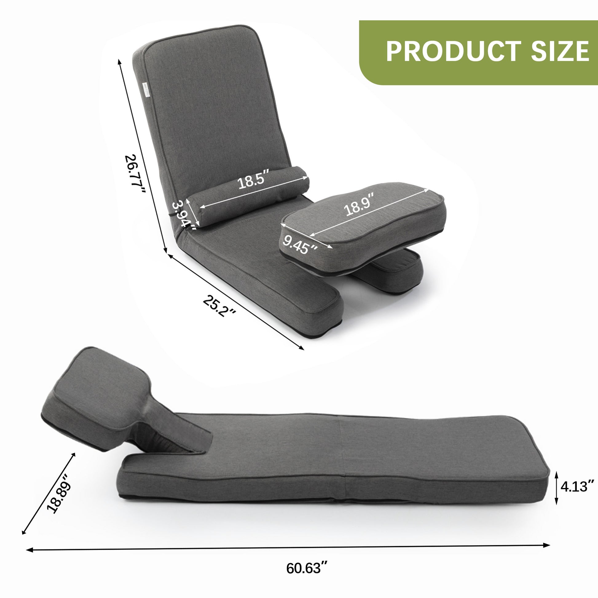 Convertible Sofa Bed With Detachable Cove Gray Gray Cotton