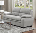 Plush Seating Comfortable Loveseat 1Pc Gray Textured Fabric Channel Tufting Solid Wood Frame Modern Living Room Furniture Gray Polyester Wood Primary Living Space Contemporary Pillow Top Arms Solid Wood