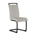 Modern Dining Chairs,Pu Faux Leather High Back Upholstered Side Chair With C Shaped Tube. Black Metal Legs For Dining Room Kitchen Vanity Patio Club Guest Office Chair Set Of 4 White Pu White Foam Pu
