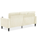 Modern Design Chenille 3 Seat L Shape Sectional Sofa With Storage Chaise For Apartment, Studio, Office,Living Room,L Shape Off White Off White Chenille Metal Primary Living Space Soft Modern Foam