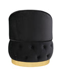 360 Degree Swivel Cuddle Barrel Accent Storage Chairs Black Velvet