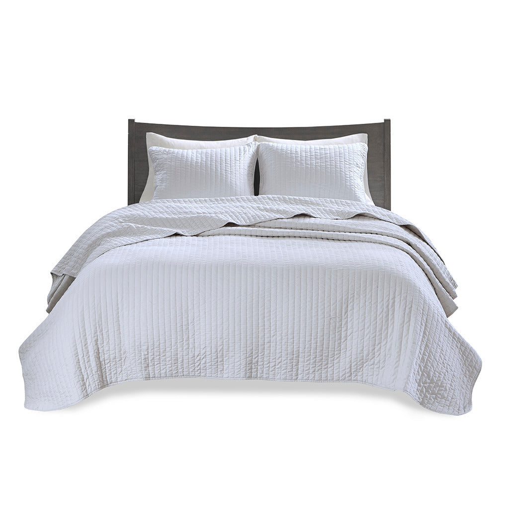 2 Piece Quilt Set White Twin Twin Xl Twin White Cotton