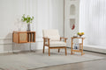Leisure Chair With Solid Wood Armrest And Feet, Leisure Chair, Wood Frame, Velvet, L, Solid Rubber Wood Legs, Mid Century Modern Accent Chair, For Living Room Bedroom Studio Chair Beige Corduroy