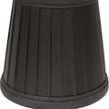 Slant Side Pleat Chandelier Lampshade With Flame Clip, Black Gold Set Of 6 Golden Black Silk