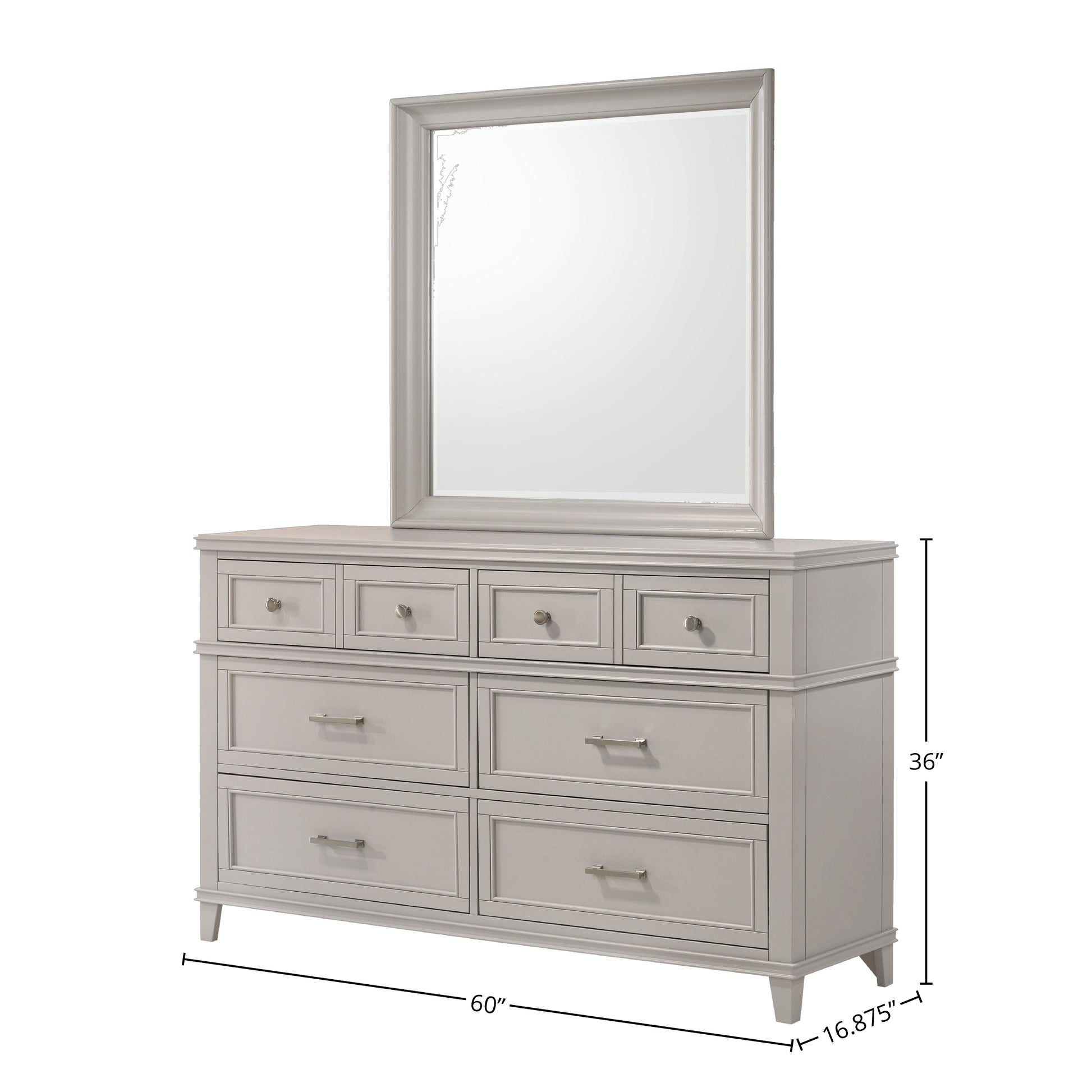 Gray 6 Drawer Dresser Gray Solid Wood Mdf