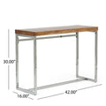 Console Table Natural Wood Stainless Steel