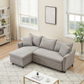 This 80 Inch Gray Corduroy L Shaped Sofa Comes With Two Small Throw Pillows That Can Be Converted Into A Sofa Bed For Storage Gray Corduroy 3 Seat