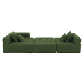 105.5'' L Shaped Modular Sectional Sofa,Minimalist Corduroy Floor Couch Set,Convertible Foam Filled Cloud Couch For Living Room,3 Pc Free Combination,No Assembly Required,3 Colors Green Corduroy 4 Seat