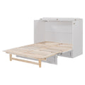 Full Size Murphy Bed With Large Drawers,White Full White Plywood
