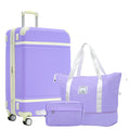 Hardshell Luggage Sets With Bags Lightweight Suitcase Double Spinner Wheels With Tsa Lock ,Single Vintage Luggage 24 In,Purple Purple Abs