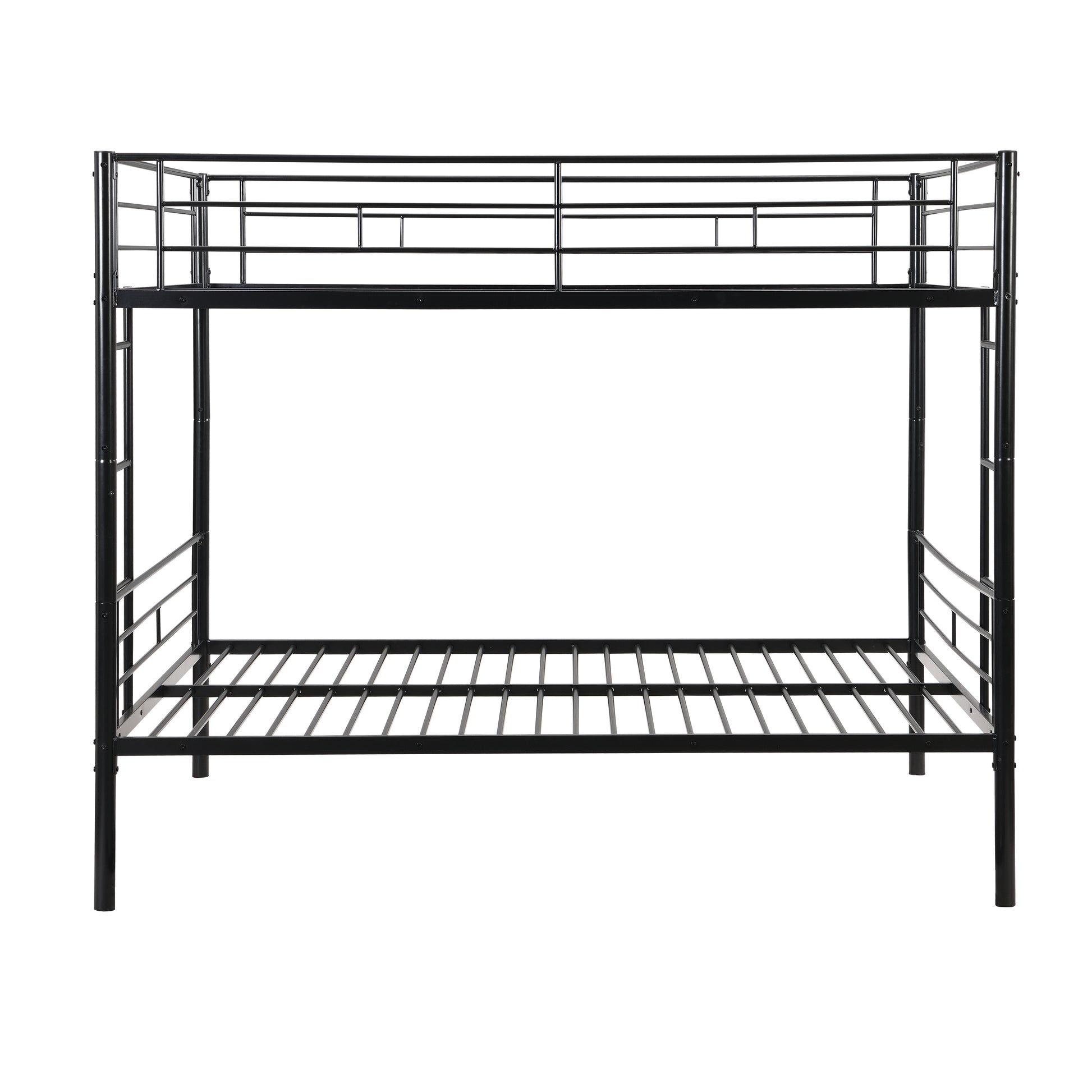 Full Over Full Metal Bunk Bedno Box Spring Needed, Easy Assemble Black Metal