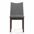 Dining Chair Set Of 2 Dark Grey Fabric