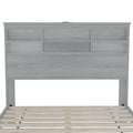 4 Pieces Bedroom Sets Queen Size Vintage Wooden Bed Frame With 2 Nightstands And 1 Dresser,Light Gray Box Spring Not Required Queen Light Gray 4 Piece Set American Traditional Solid Wood Mdf