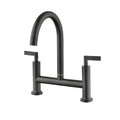 Double Handle Bridge Kitchen Faucet Matte Black Kitchen Metal Stainless Steel