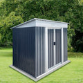 Outdoor Storage Sheds 6Ftx4Ft Pent Roof Grey Grey Garden & Outdoor Metal