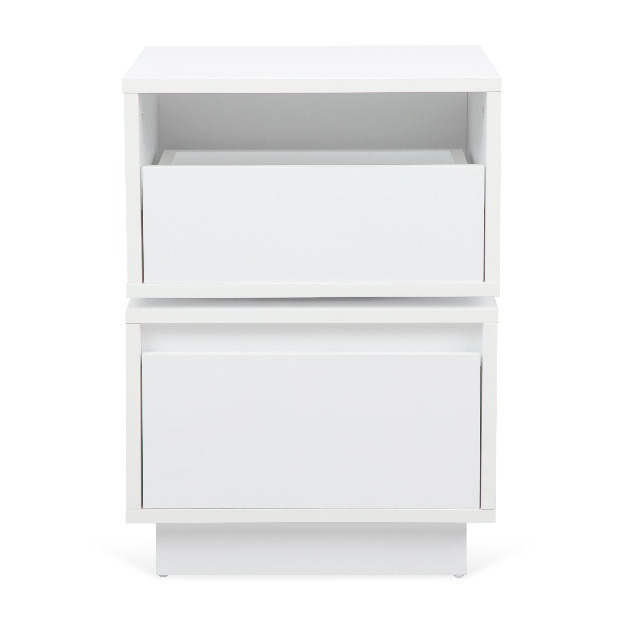 Rotatable Nightstand End Table, Bedside Table With 2 Drawers, 2 Drawer Dresser For Bedroom, Closet, Entryway, College Dorm, White White 2 Drawers Bedroom Bedside Cabinet Artsy,Classic Space Saving Particle Board