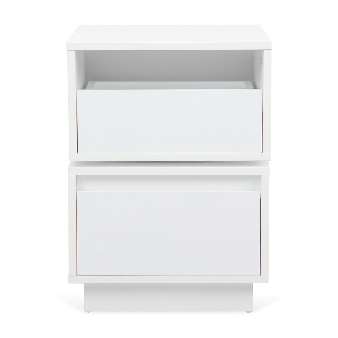 Rotatable Nightstand End Table, Bedside Table With 2 Drawers, 2 Drawer Dresser For Bedroom, Closet, Entryway, College Dorm, White White 2 Drawers Bedroom Bedside Cabinet Artsy,Classic Space Saving Particle Board