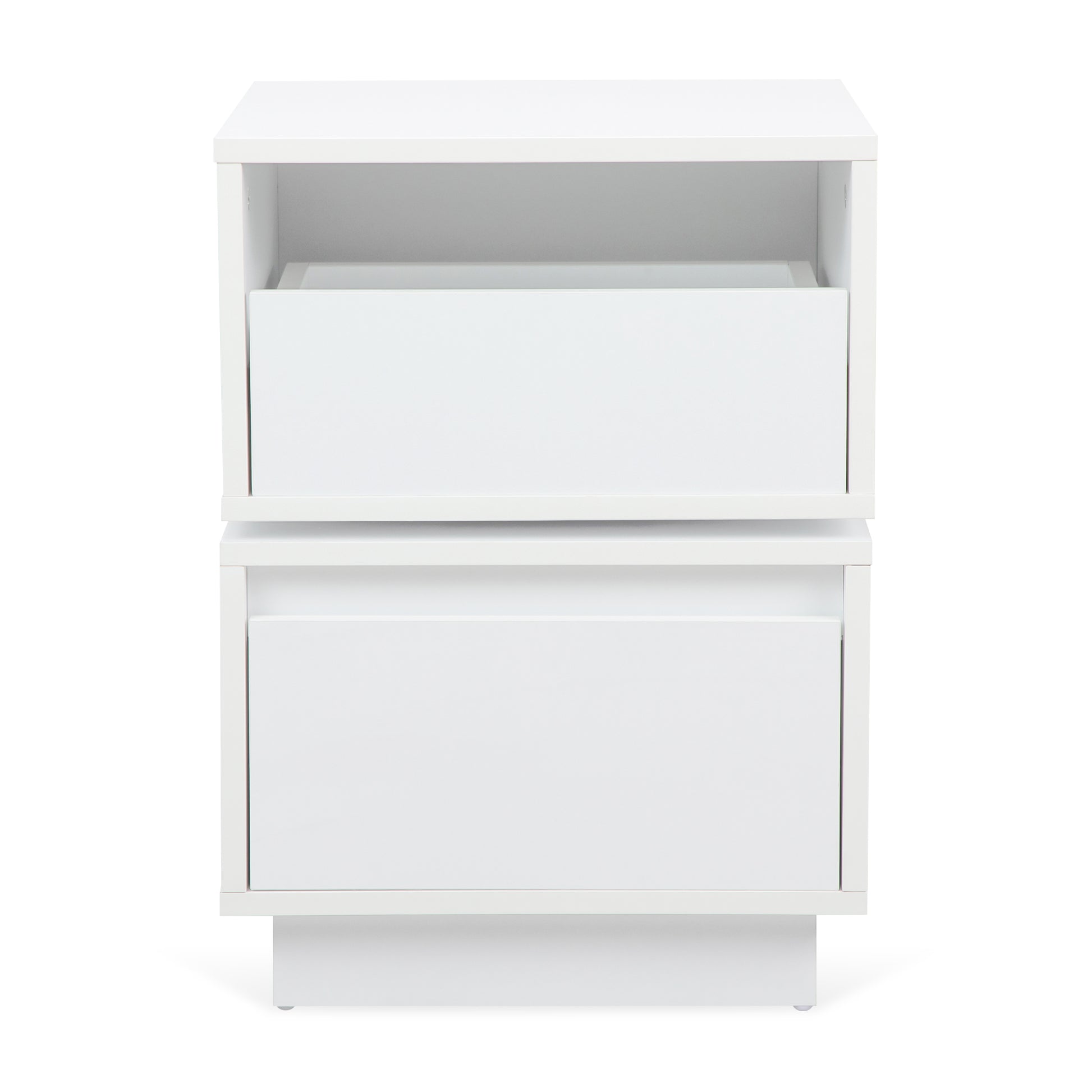 Rotatable Nightstand End Table, Bedside Table With 2 Drawers, 2 Drawer Dresser For Bedroom, Closet, Entryway, College Dorm, White White 2 Drawers Bedroom Bedside Cabinet Artsy,Classic Space Saving Particle Board