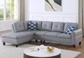 Irine Faux Leather Sectional Sofa With Ottoman Gray Faux Leather Medium Firm Cushion Back Contemporary Foam Faux Leather 3 Seat