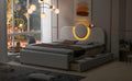 Queen Size Upholstered Platform Bed With Multi Functional Headboard, Trundle And 2 Drawers, White Box Spring Not Required Queen White Wood Bedroom Upholstered