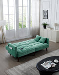 Sofa Bed Sleeper, Large Size, Usb Charging Port, Chenille Fabric Folding Futon Recliner For Living Room Furniture Apartment Bedroom Office Small Spaces, Green Green Brown Wood Primary Living Space Medium Soft Tufted Back Modern Foam Solid Wood 2 Seat