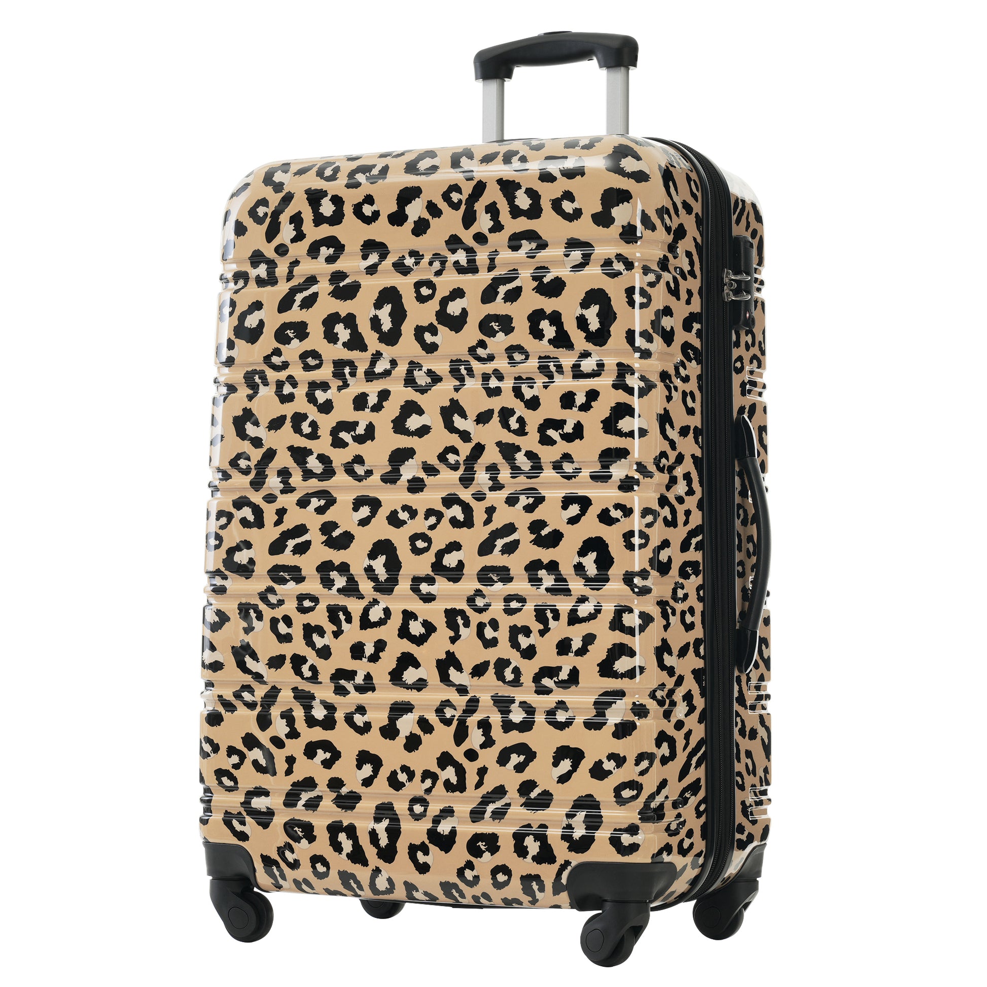 Hardshell Luggage Sets 3 Pcs Spinner Suitcase With Tsa Lock Lightweight 20" 24" 28" Luggages Brown Leopard Pc