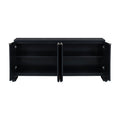 Vertical Stripes And Wavy Design Of A Four Door Cabinet Cabinet Suitable For Hallway, Entryway, Living Room 3 4 Spaces Black Primary Living Space Artsy Mdf