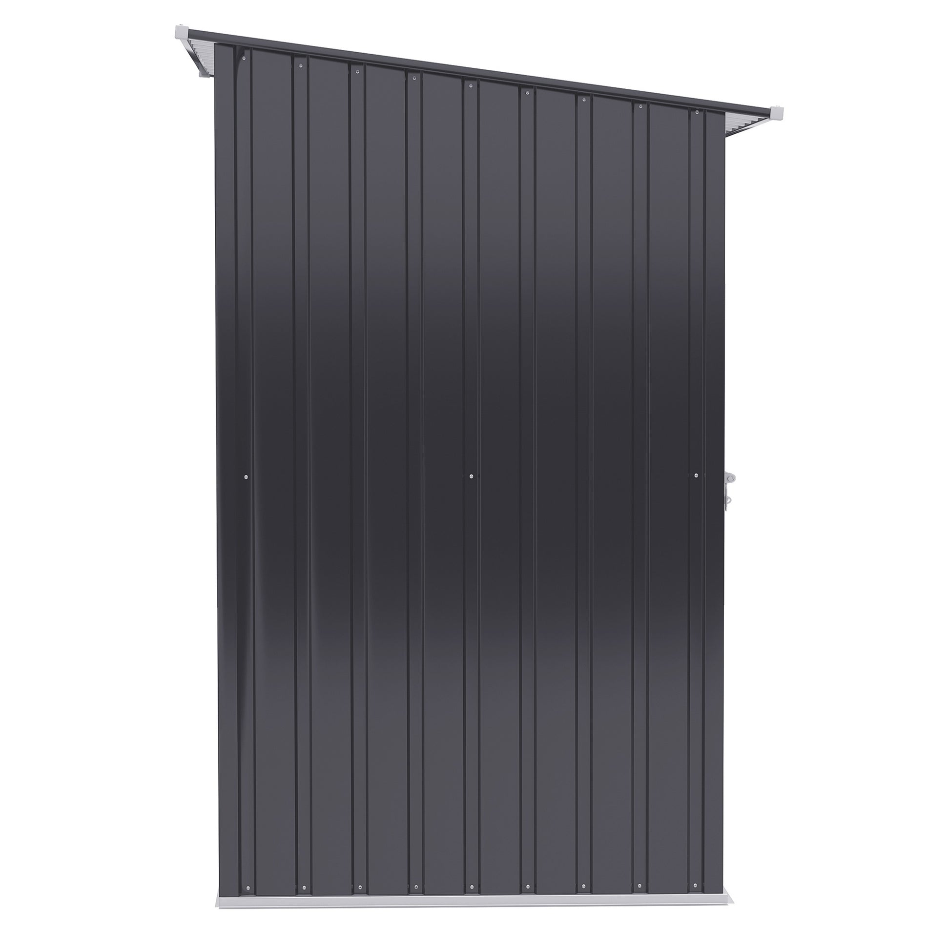 Outsunny 3.3' X 3.4' Outdoor Storage Shed, Galvanized Metal Utility Garden Tool House, Lockable Door For Backyard, Bike, Patio, Garage, Lawn, Dark Gray Dark Gray Steel