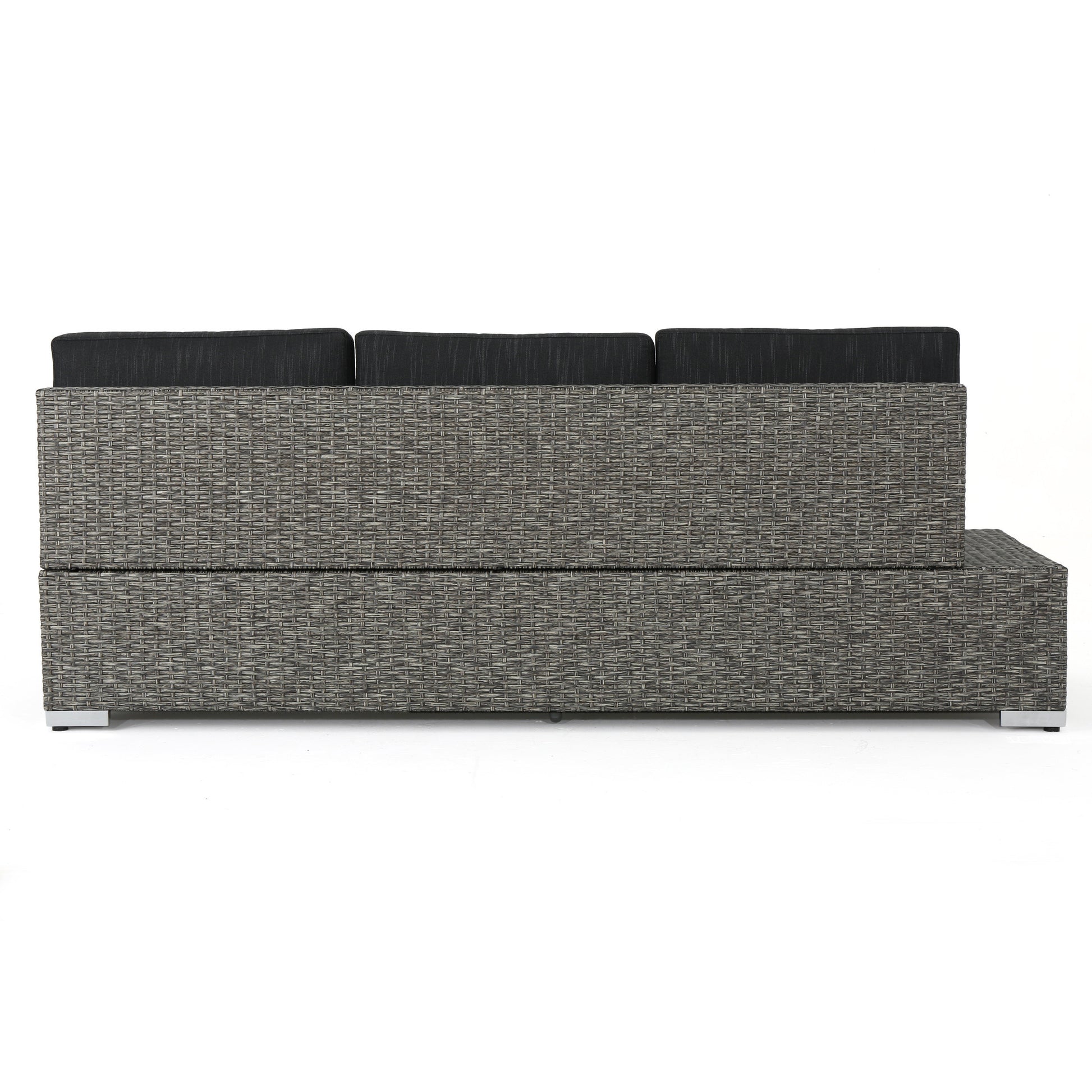 Puerta Left 3 Seater Sofa Black Gray Fabric