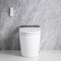 Elongated Smart Toilet With Elongated Heated Bidet Seat, Intelligent Toilet With Bidet Built In, Feet Sensor,Auto Open Close Seat, Off Seating Auto Flush, Night Light, Warm Water & Dryer,White White Bathroom Luxury Porcelain